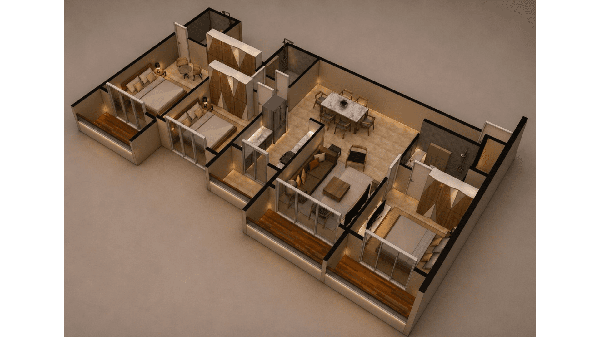 Signature 3BHK Executive Living Lounge
